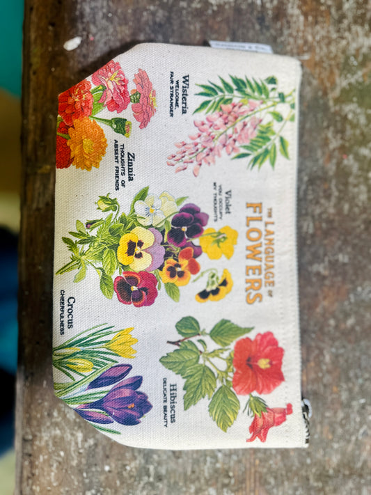 thrifted floral zipper pouch