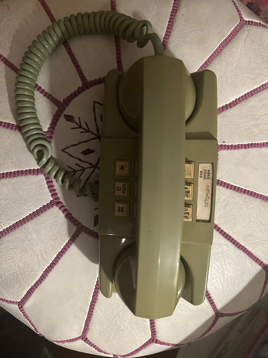 vintage avocado green phone