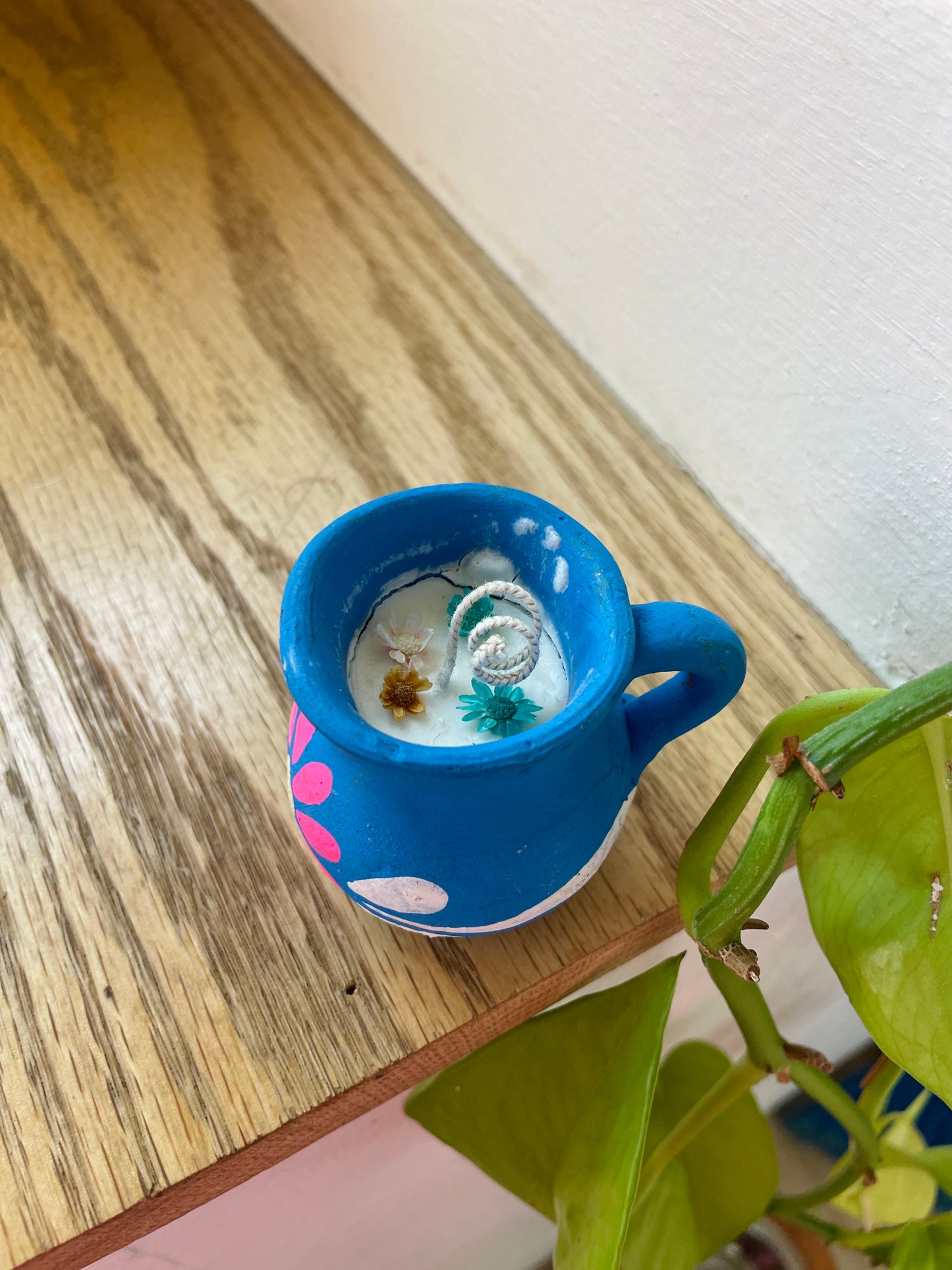 Mexican Hand Painted Candle