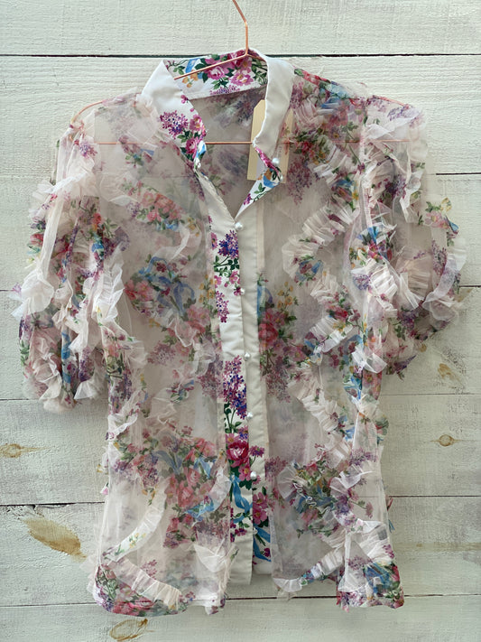 Flouncy Floral Blouse