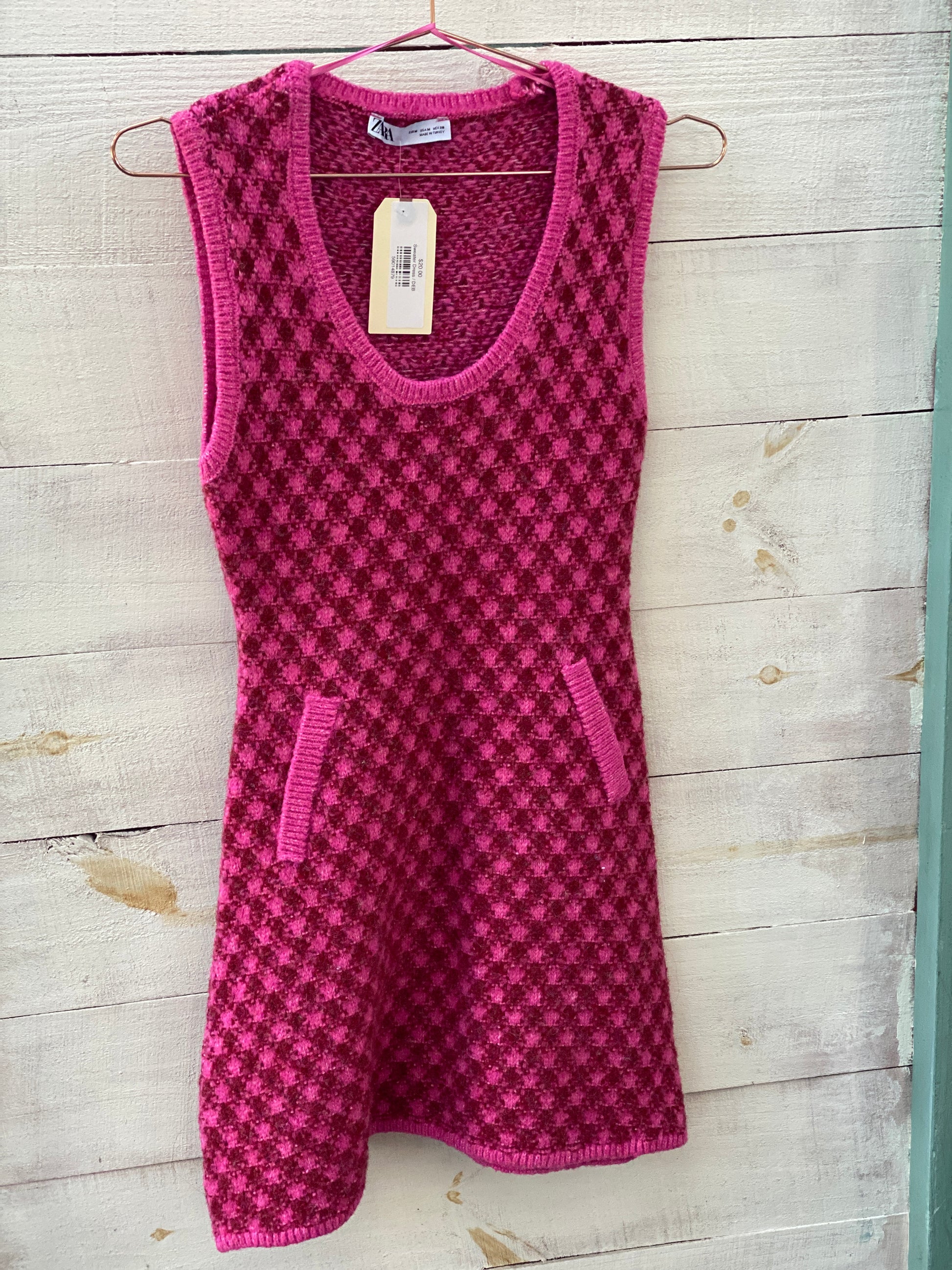 pink sweater dress zara Zara + Two Tone Knit Dress