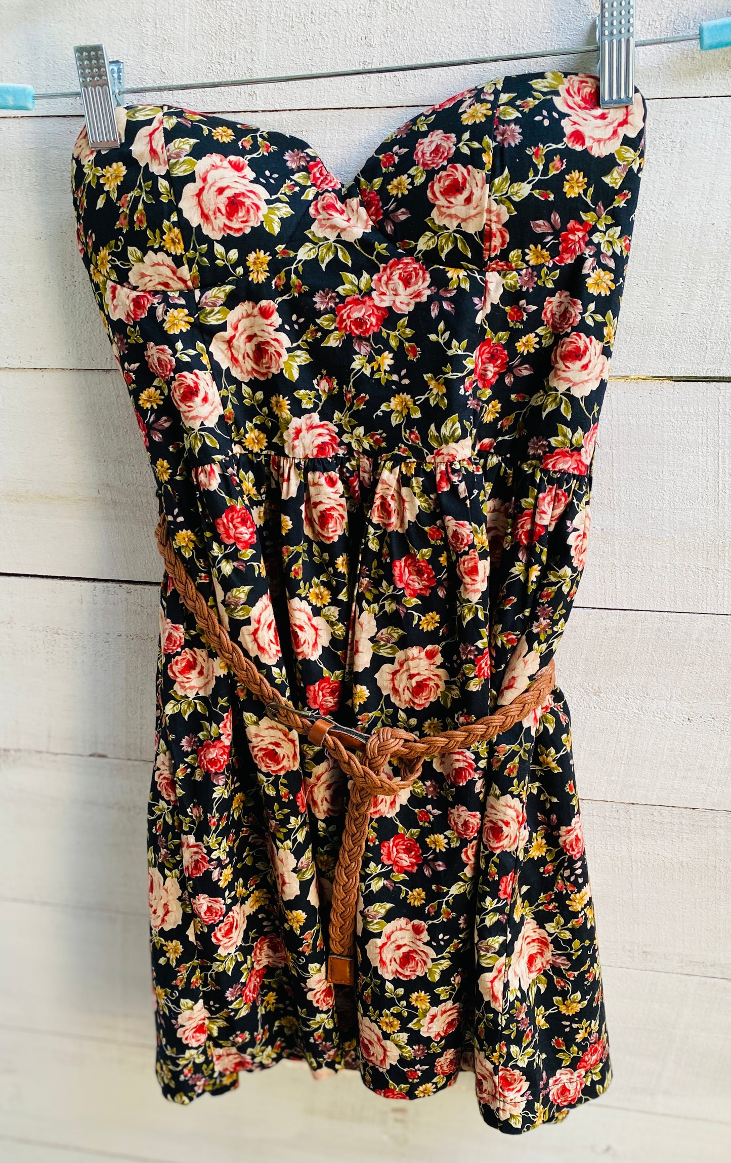 Strapless Floral Dress