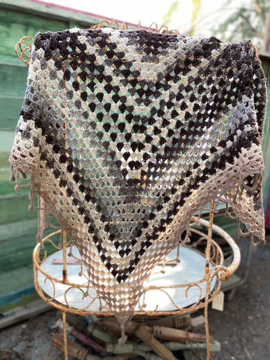 Brown, Tan and Gray Shawl