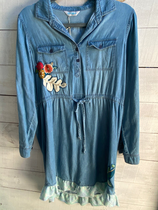 Denim Dress with Patches