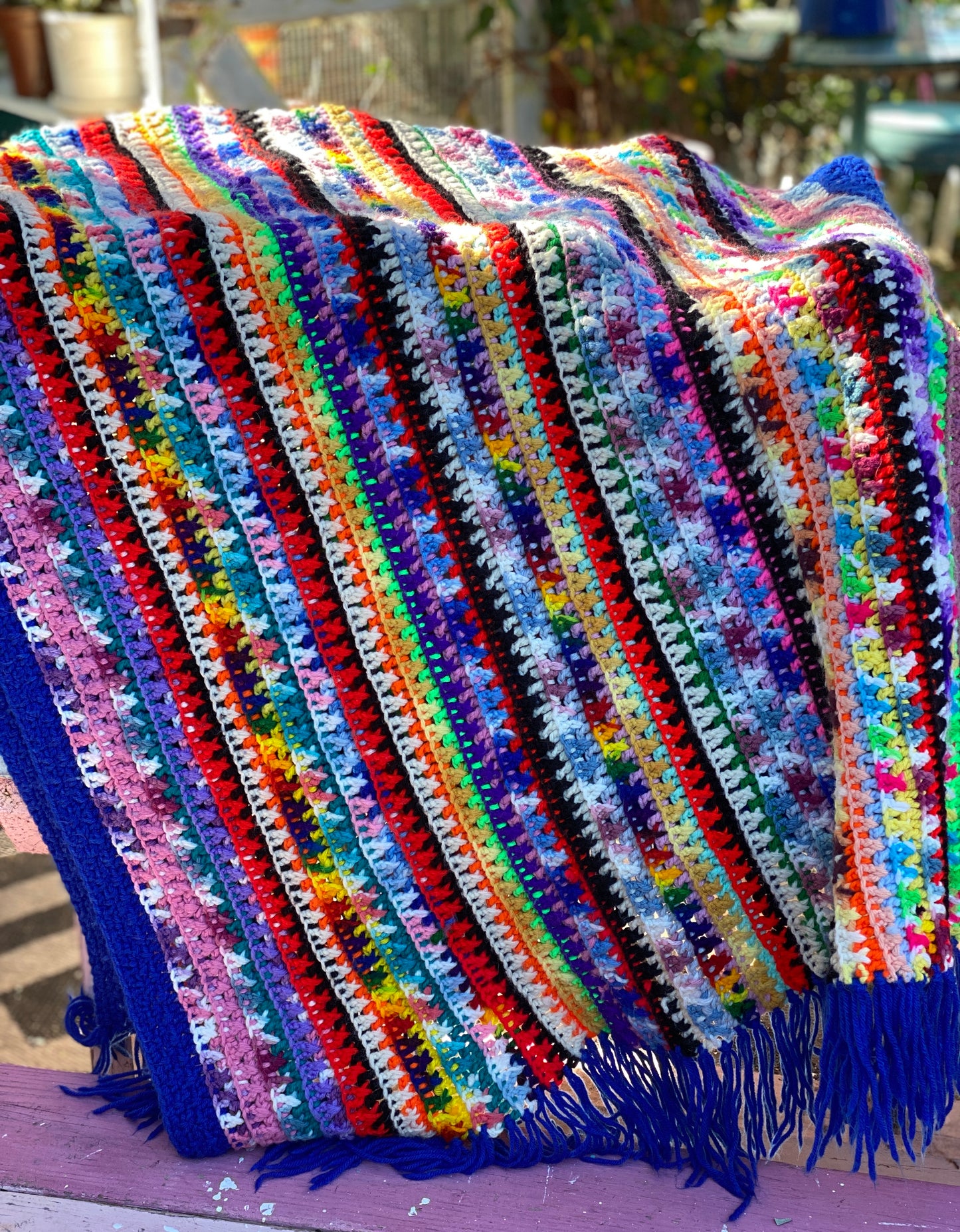 Rainbow Colored Afghan Blanket