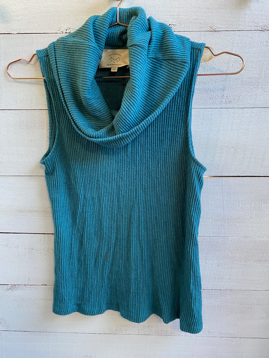 Turquoise Cow Neck Tank ~Anthropology