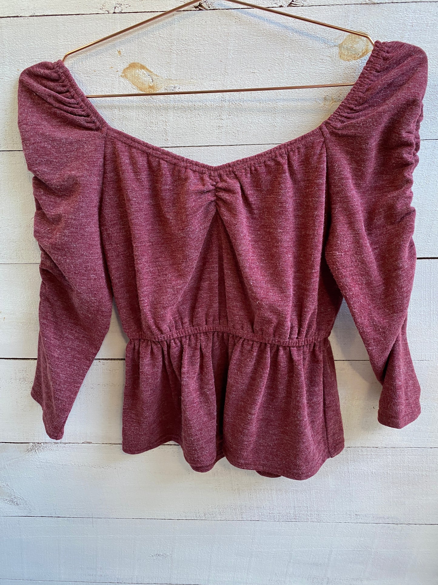 Wine Colored Cotton knit Top