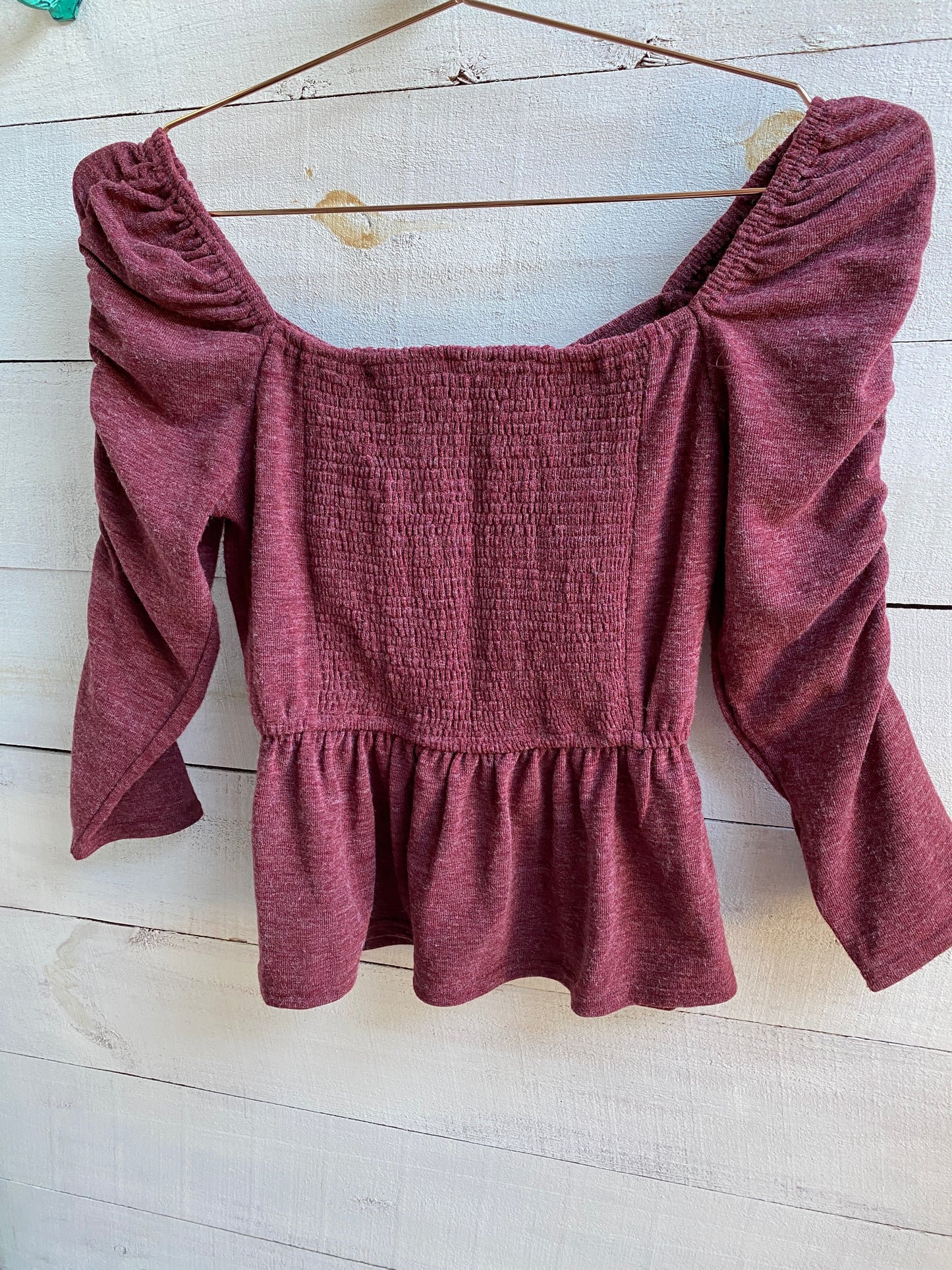 Wine Colored Cotton knit Top
