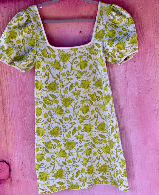 Sweet Lime green floral knit Dress