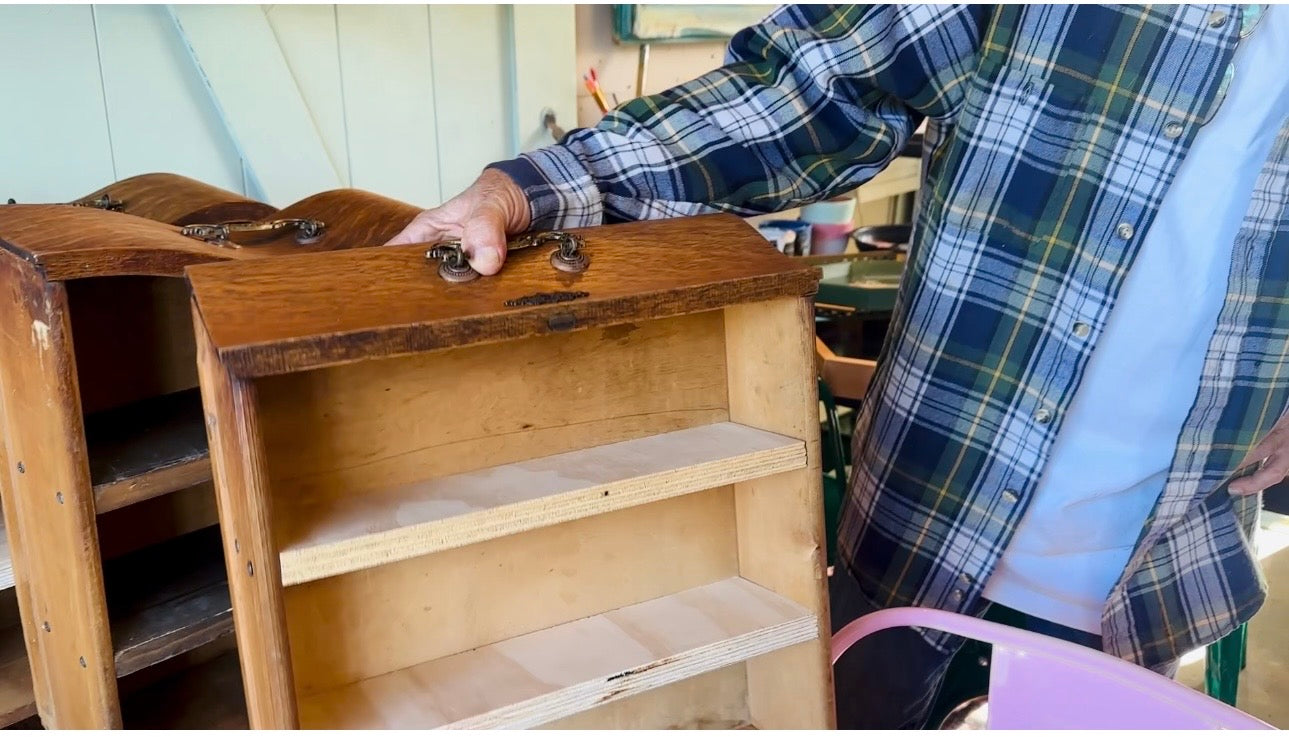 Hand Made little wall shelf from vintage drawers ( made by Grandpa )