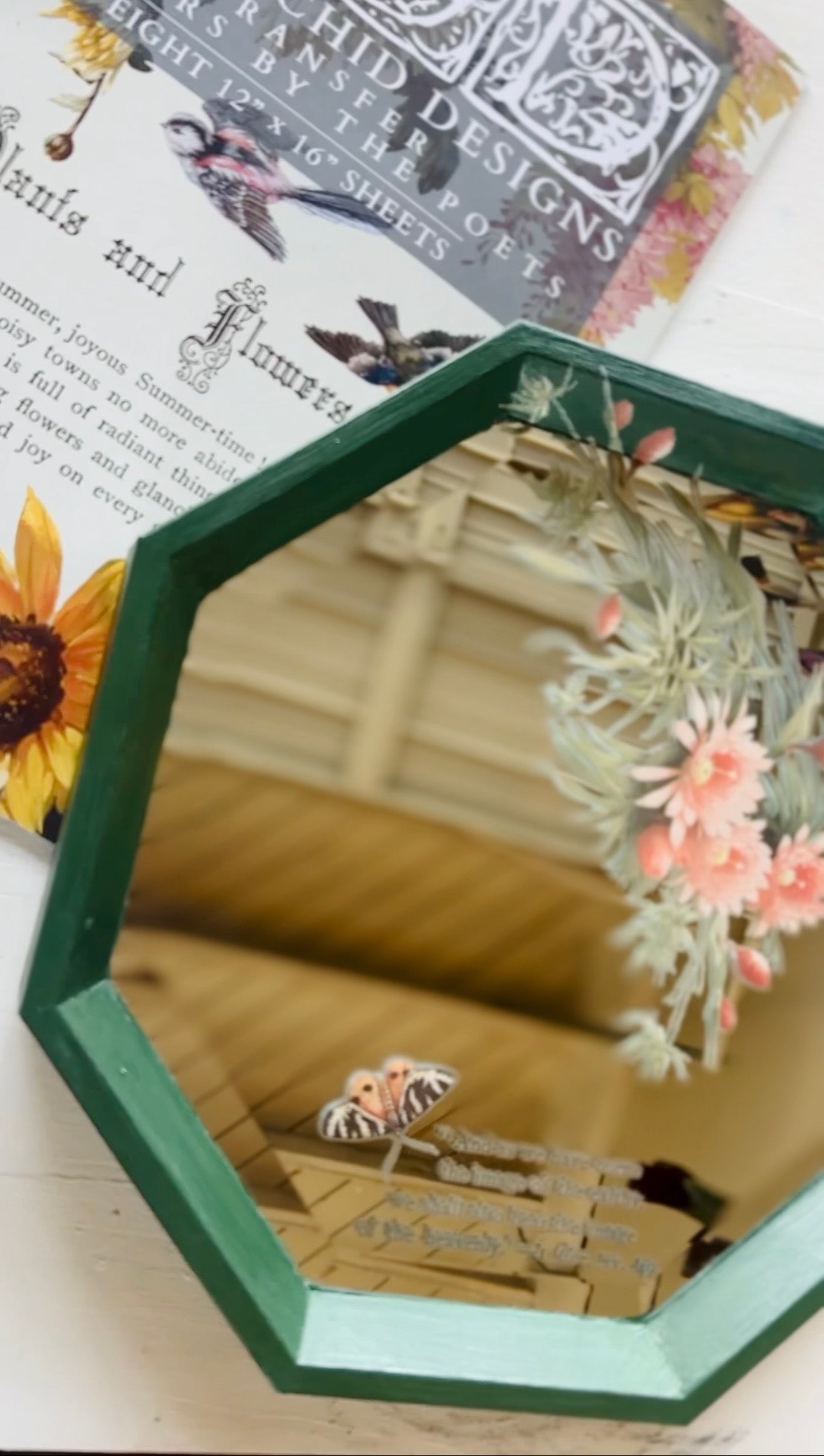 Vintage & Thrifted Octagon Mirror Hand Made by Carol