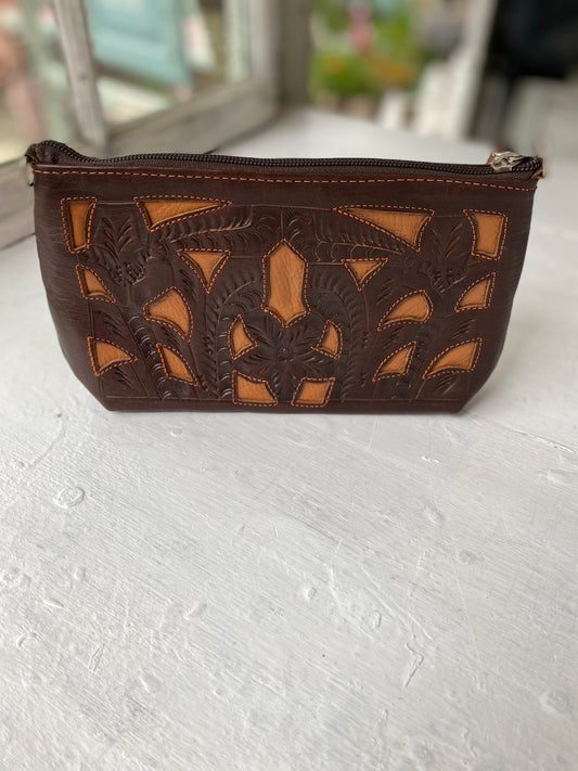 Brown leather Clutch