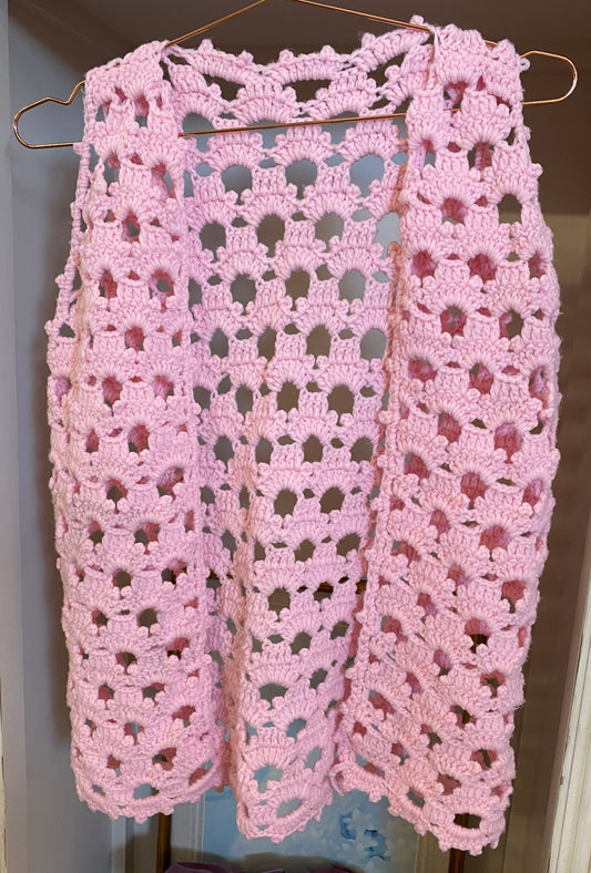 Crocheted Pink Vest
