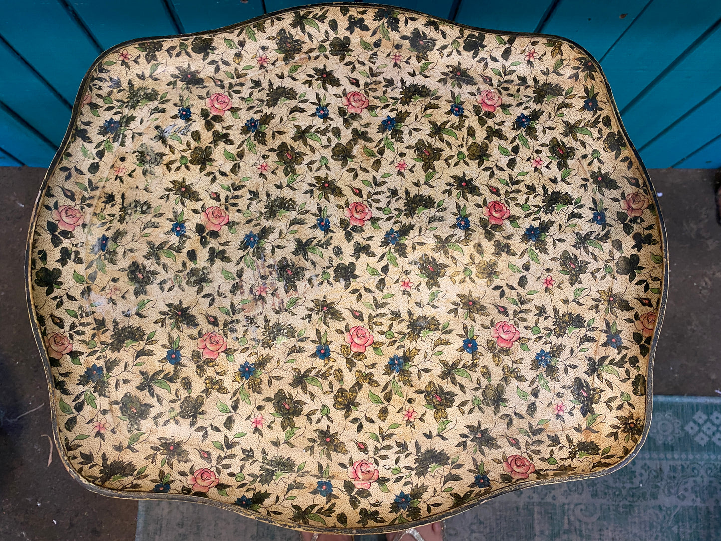 Floral Chintz Vintage Wood Tray