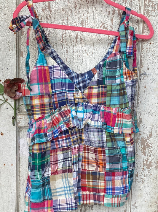 Patchwork Plaid Top