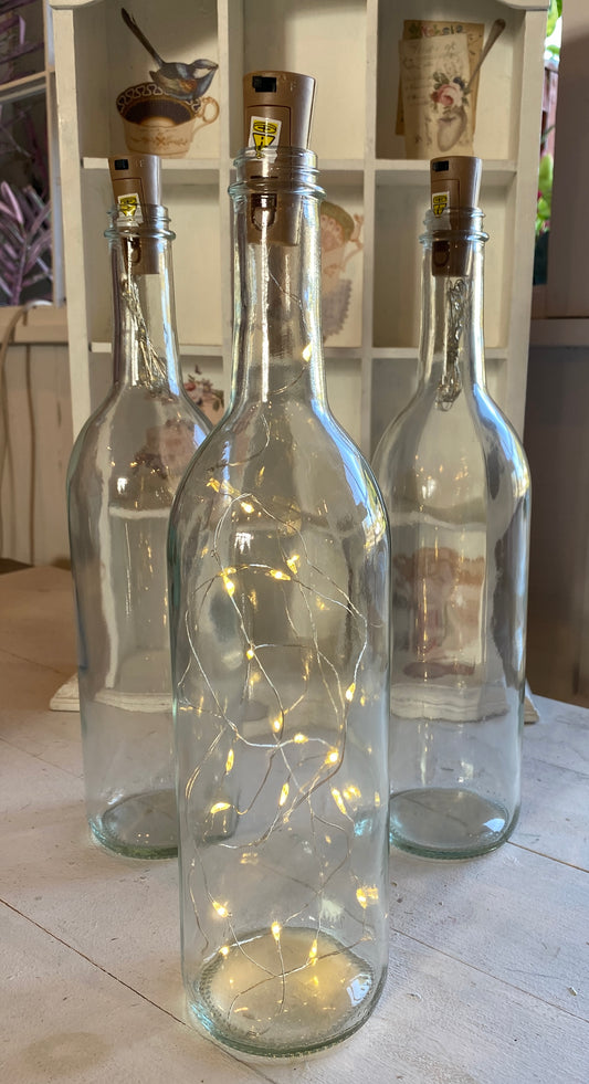 Clear Glass Bottles With Lights ( undecorated)