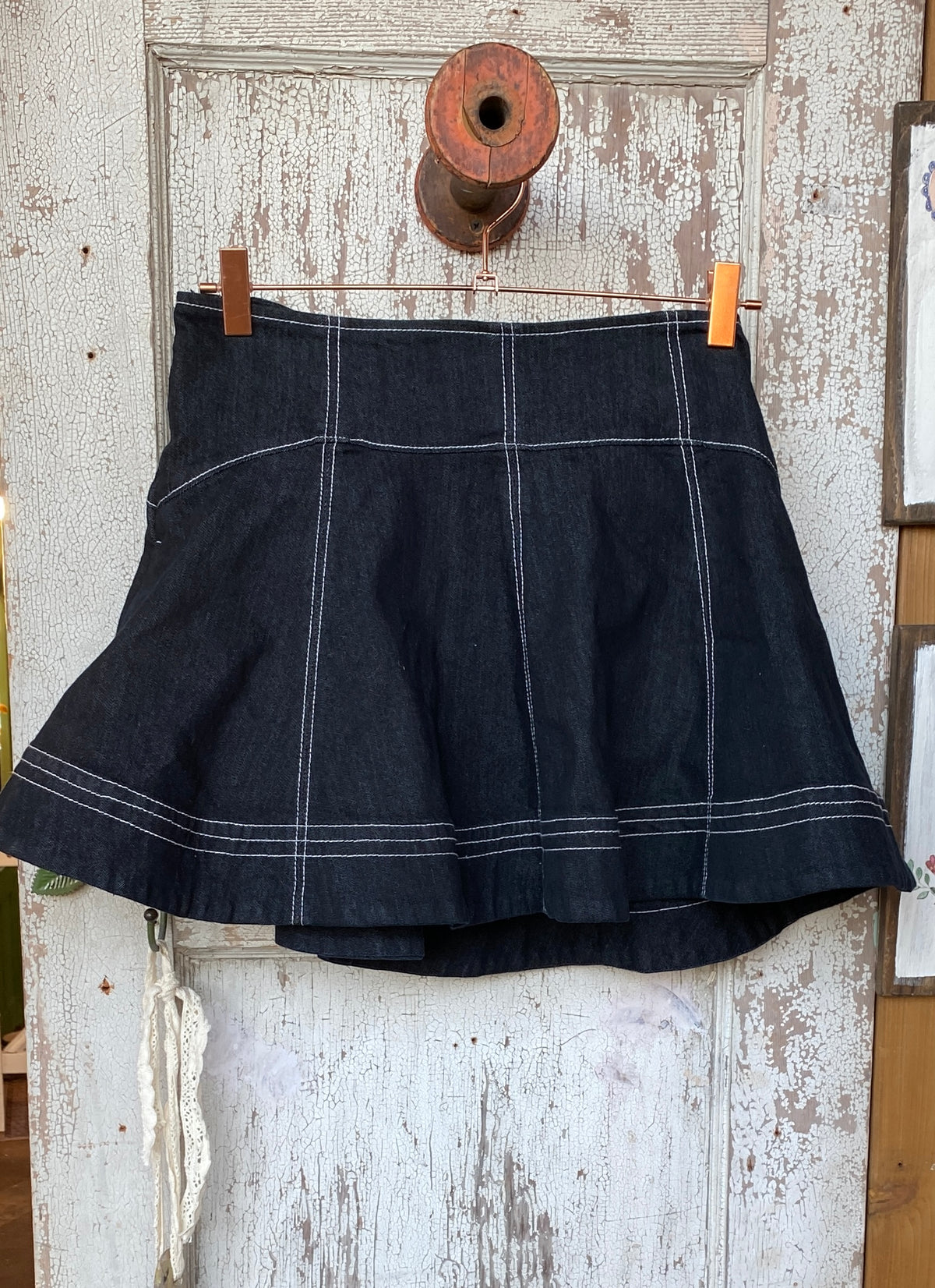 Black Denim Skort/ Anthropology