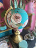 Hand Painted Globe floral and gold