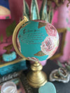 Hand Painted Globe floral and gold