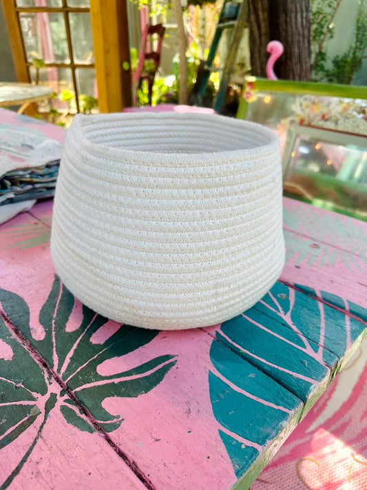 White Planter Basket