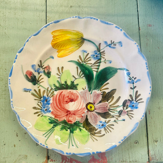 Italian Majolica Vintage Cake plate