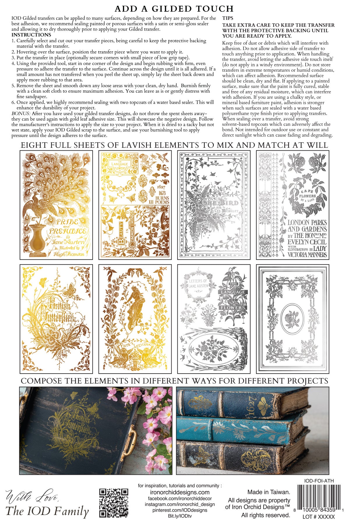 ATHENAEUM IOD FOIL TRANSFER 8X12 PAD™Gilded Athenaeum