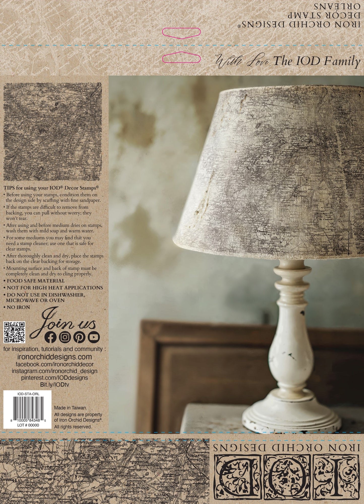 ORLÉANS 12X12 IOD STAMP™ French Map Stamp