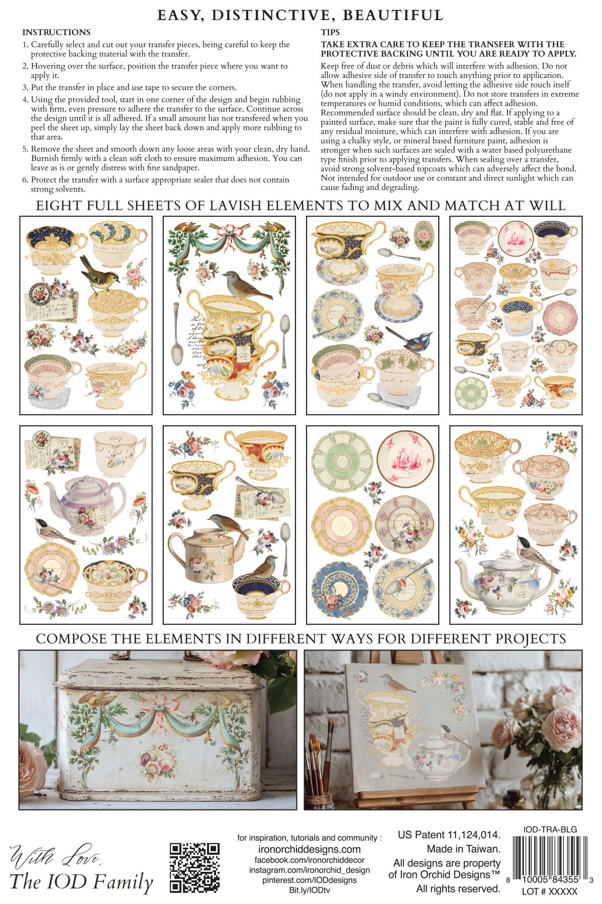 THE BELGRAVIA IOD TRANSFER 8X12 PAD™ The Belgravia Teacup IOD Transfer