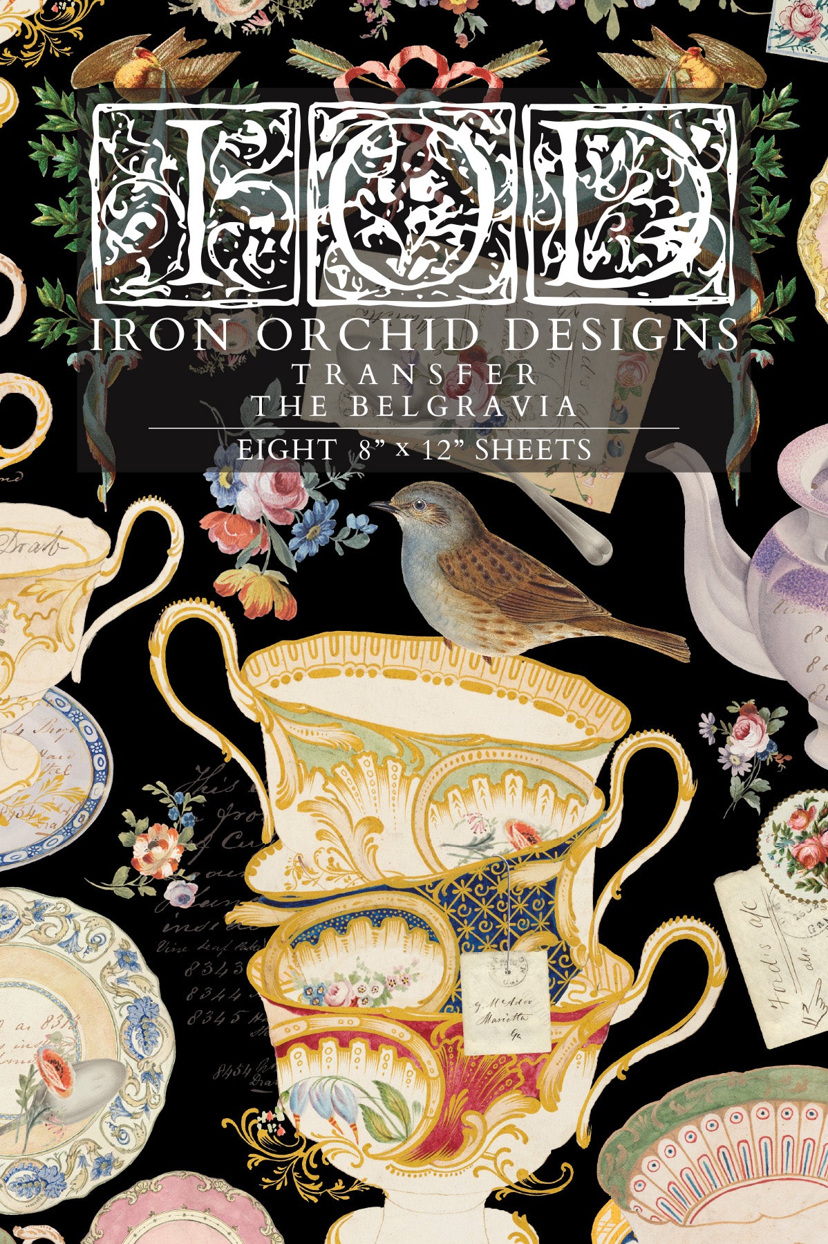 THE BELGRAVIA IOD TRANSFER 8X12 PAD™ The Belgravia Teacup IOD Transfer