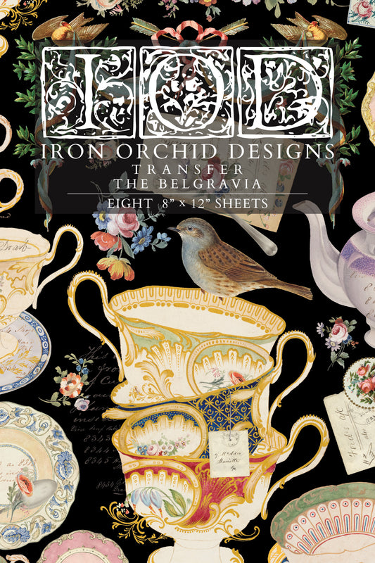 THE BELGRAVIA IOD TRANSFER 8X12 PAD™ The Belgravia Teacup IOD Transfer