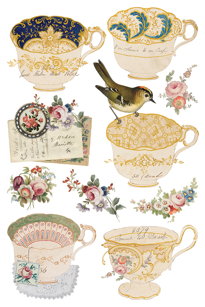 THE BELGRAVIA IOD TRANSFER 8X12 PAD™ The Belgravia Teacup IOD Transfer