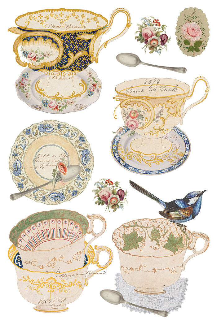 THE BELGRAVIA IOD TRANSFER 8X12 PAD™ The Belgravia Teacup IOD Transfer