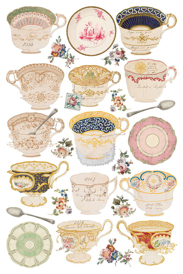 THE BELGRAVIA IOD TRANSFER 8X12 PAD™ The Belgravia Teacup IOD Transfer