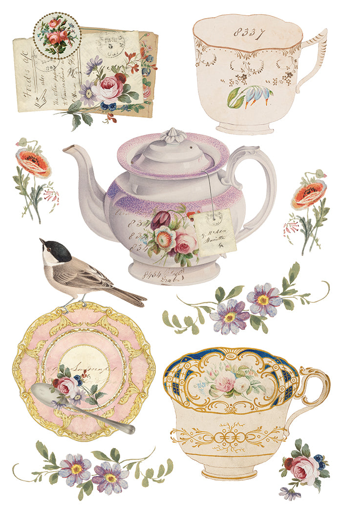 THE BELGRAVIA IOD TRANSFER 8X12 PAD™ The Belgravia Teacup IOD Transfer