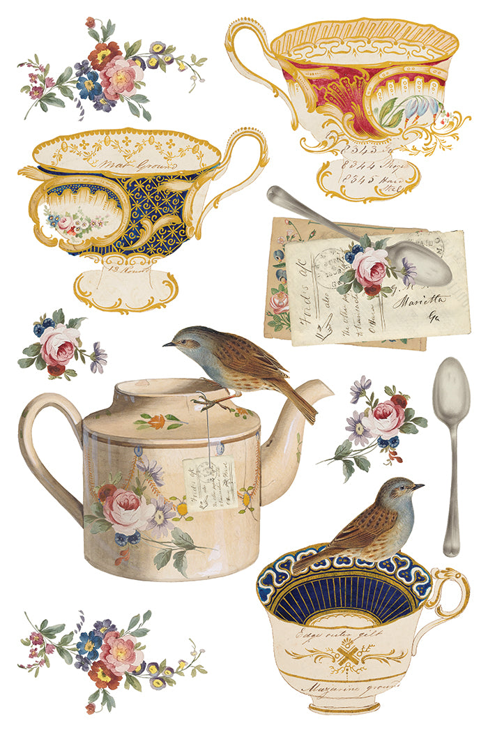 THE BELGRAVIA IOD TRANSFER 8X12 PAD™ The Belgravia Teacup IOD Transfer