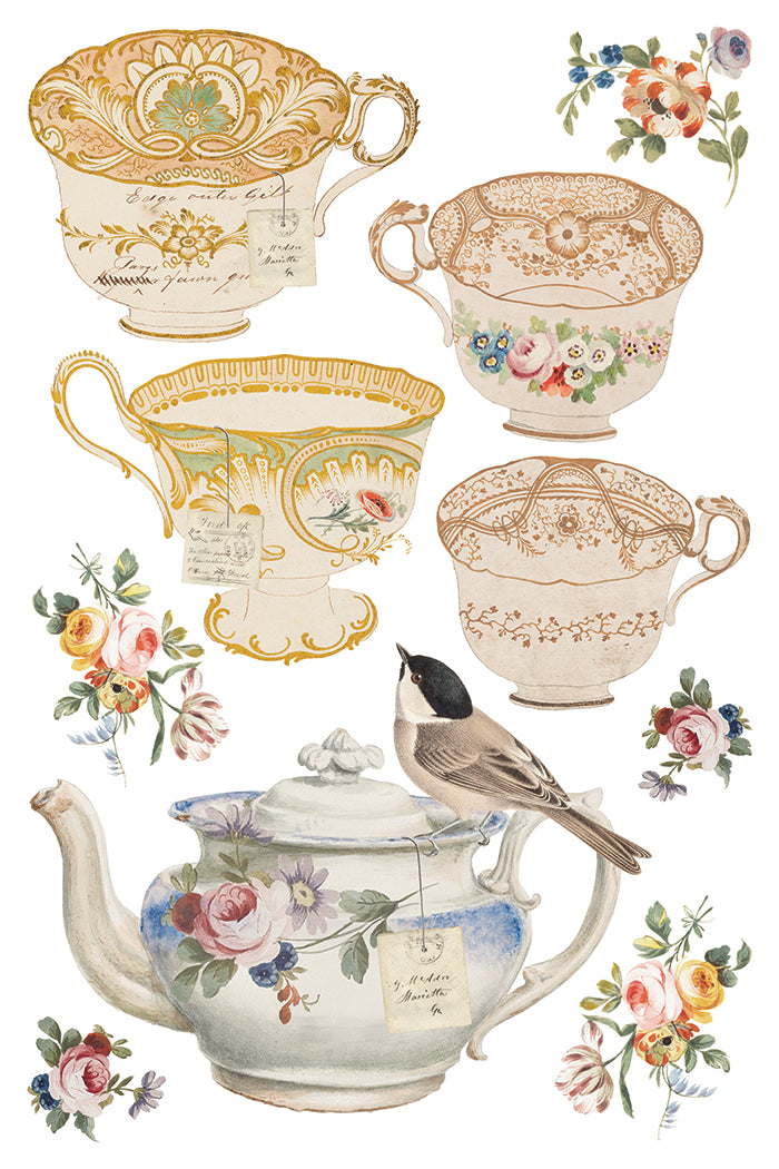 THE BELGRAVIA IOD TRANSFER 8X12 PAD™ The Belgravia Teacup IOD Transfer