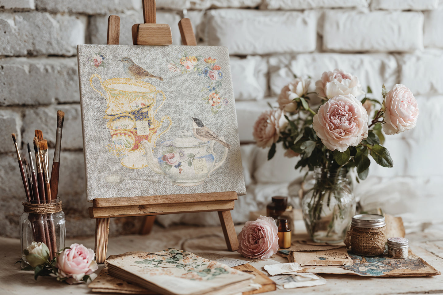 THE BELGRAVIA IOD TRANSFER 8X12 PAD™ The Belgravia Teacup IOD Transfer