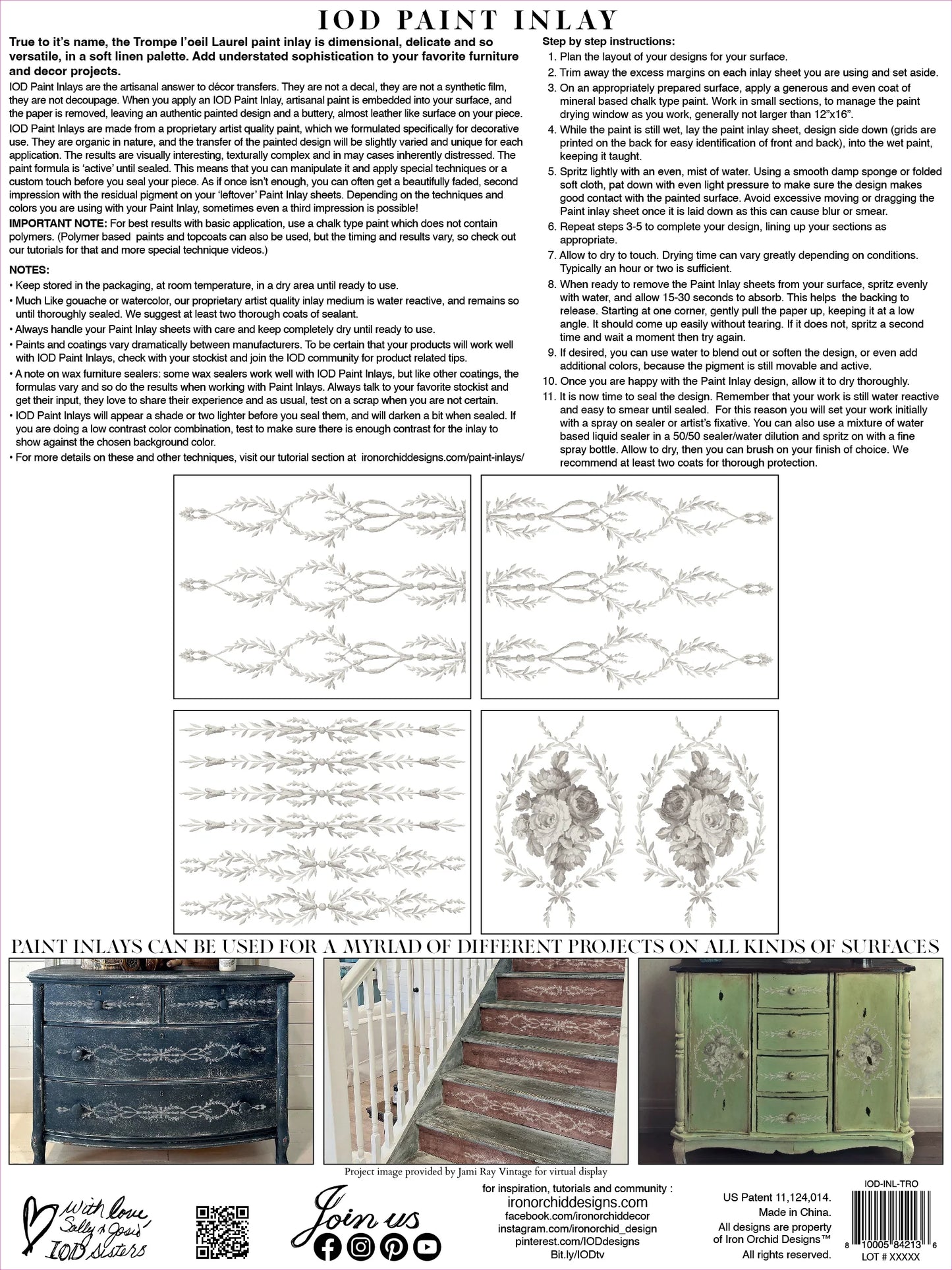 Trompe L’oeil Laurel | IOD Paint Inlay