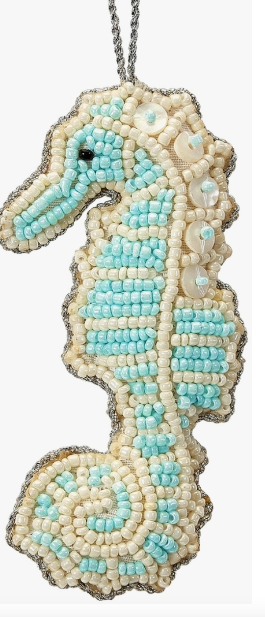 Beaded Sea Horse Ornament