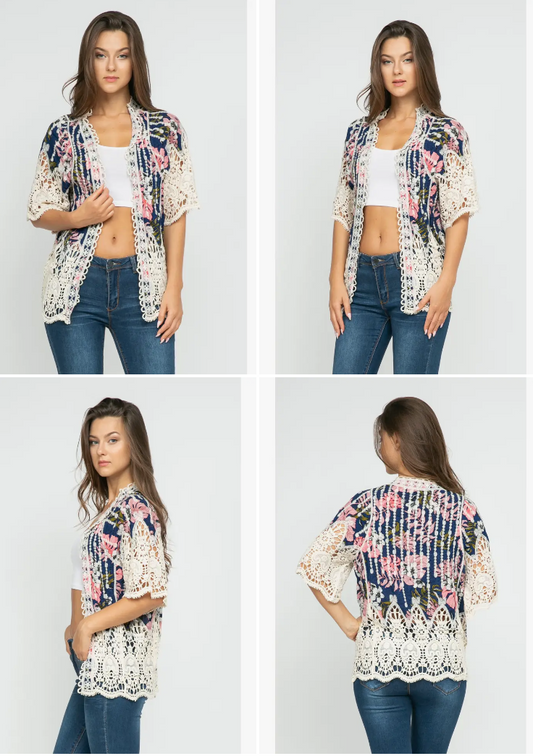 Floral Crochet Kimono