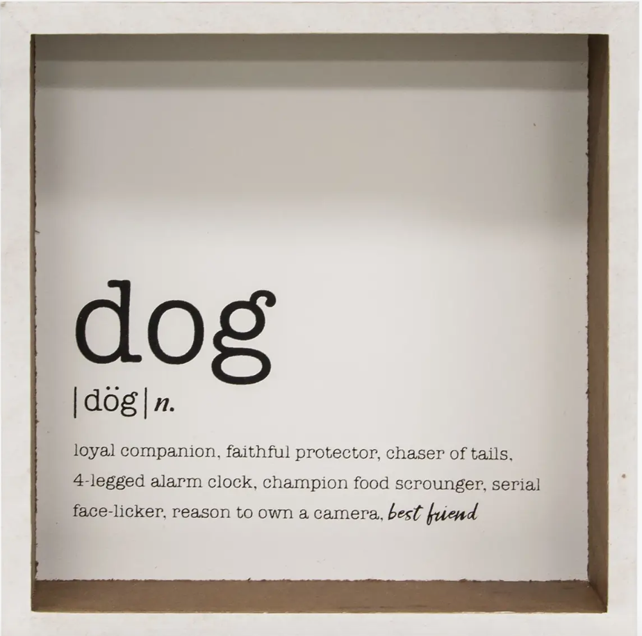 Dog Definition Box Sign