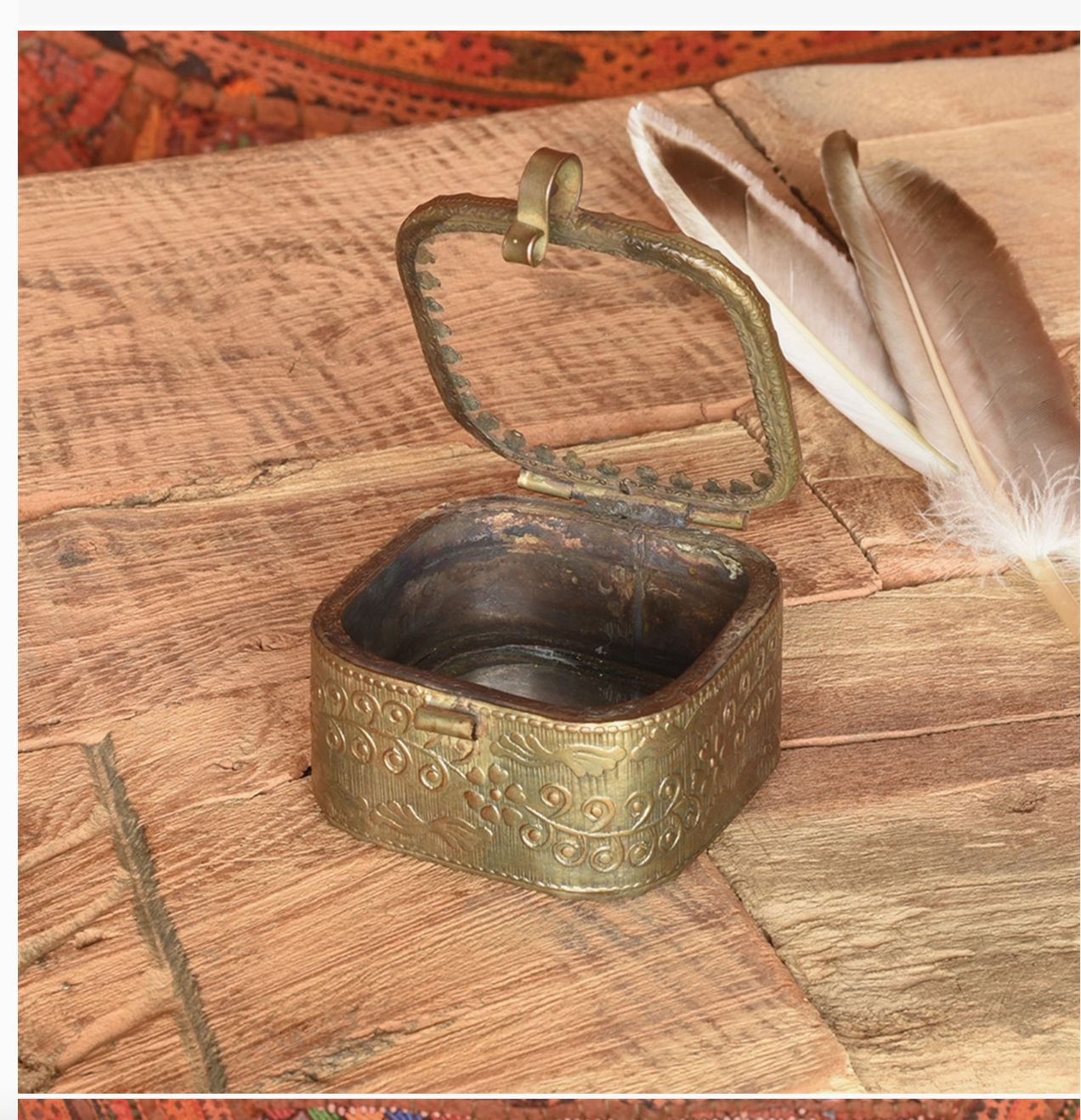 Brass Mirrored Square Box