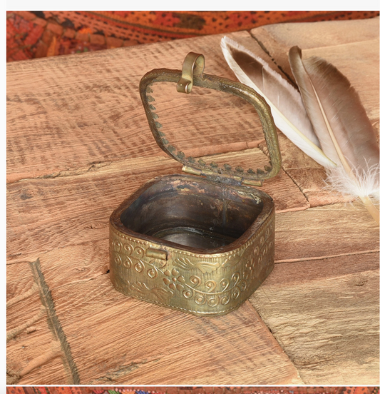Brass Mirrored Square Box