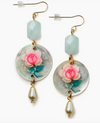 Blue & Pink floral Earrings