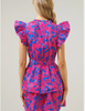 Cerulean-Pink Tiered Mini Dress