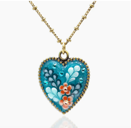 Jill's Garden Heart Blue Zircon Necklace