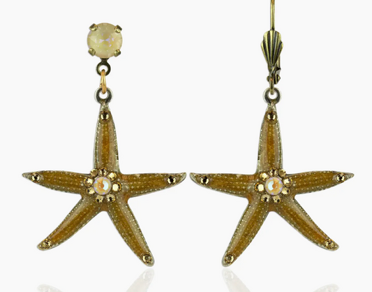 Crystal Starfish Earrings