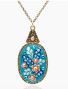 Jill's Garden Flower Bouquet Blue Zircon Necklace