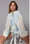 Oversize Lace Crochet Button Down Shirt