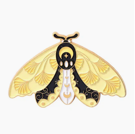 Bee And Moth Enamel Pin